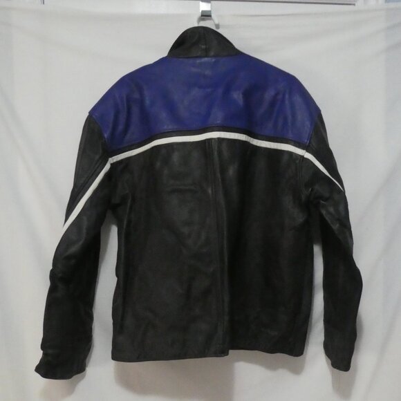 Vintage | MILAN | xl - extra large | Men's Leather Jacket | Black - Blue - White - Picture 2 of 16